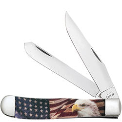 Patriotic White Synthetic Smooth Trapper 10647
