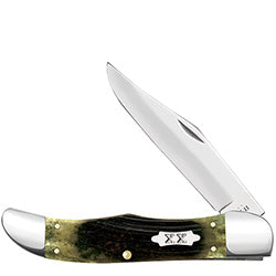 Olive Green Bone Sawcut Jig Folding Hunter 39234