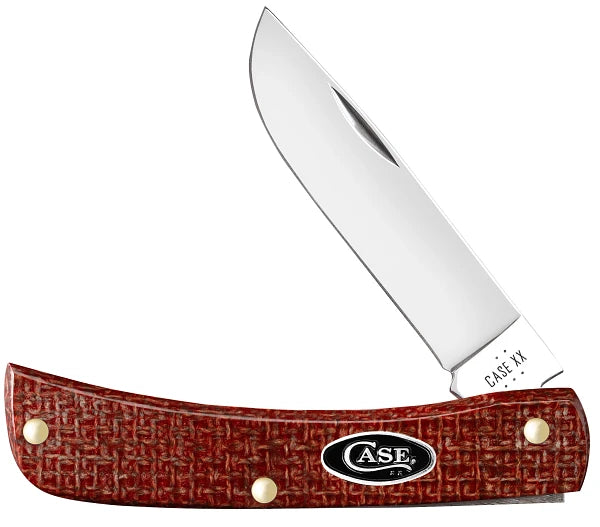 Dark Red Burlap Micarta Smooth Sod Buster Jr. 12273