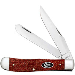 Dark Red Burlap Micarta Smooth Trapper 12270
