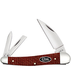 Dark Red Burlap Micarta Smooth Seahorse Whittler 12276