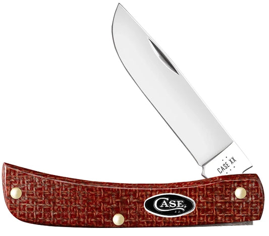 Dark Red Burlap Micarta Smooth Sod Buster Jr. 12273