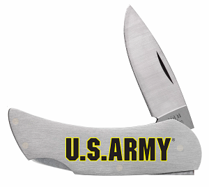 US Army Brushed Stainless Steel Lockback 15033 *