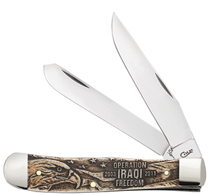 Iraqi Freedom Embellished Smooth Natural Bone Trapper 22034 *