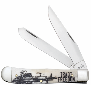Iraqi Freedom Embellished Smooth Natural Bone Trapper 50954